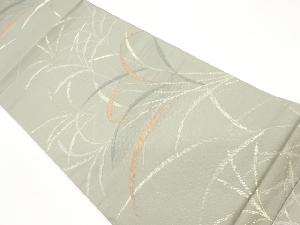 紗 葉模様織出し袋帯